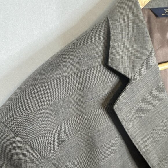 Brooks Brothers 346 Madison Fit Men 44 Brown Glen Plaid Wool Blazer Jacket - Picture 3 of 10